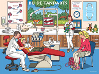 Wandplaat Bij de tandarts